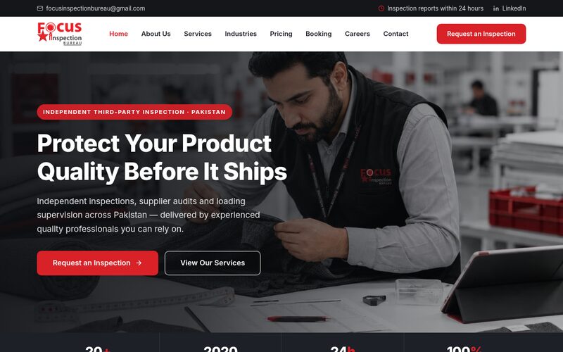 Focus Inspection Bureau website homepage